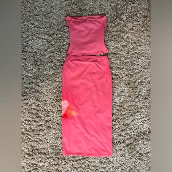 Khy Pink Peony Tube Top and Skirt Set - Picture 7 of 7